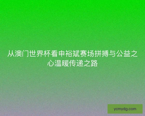 从澳门世界杯看申裕斌赛场拼搏与公益之心温暖传递之路 从澳门世界杯看申裕斌赛场拼搏与公益之心温暖传递之路