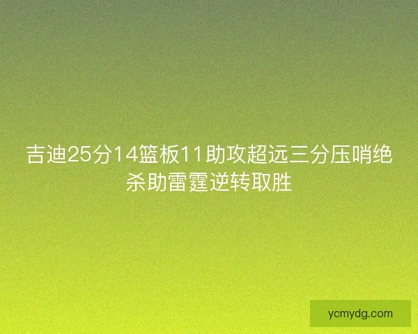 吉迪25分14篮板11助攻超远三分压哨绝杀助雷霆逆转取胜 吉迪25分14篮板11助攻超远三分压哨绝杀助雷霆逆转取胜